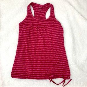 Athleta Pink Striped Drawstring Tinker Tank Sz S